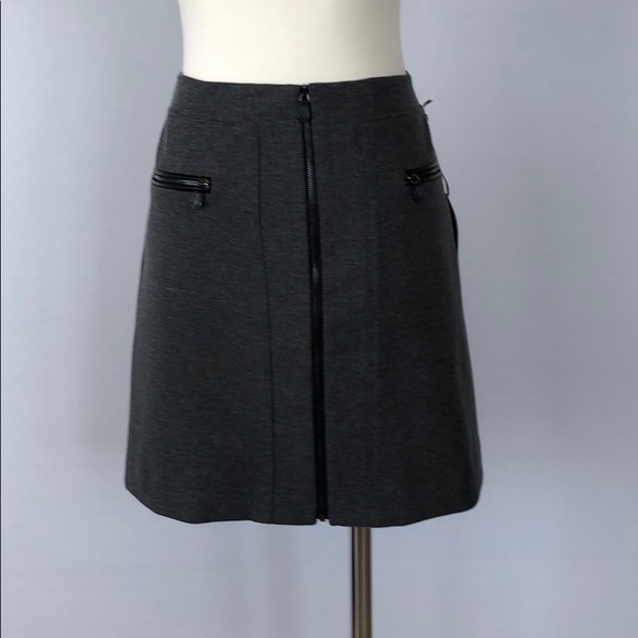 NWT WHBM Zipper Gray Ponte Stretch Mini Skirt 4 - Picture 5 of 16